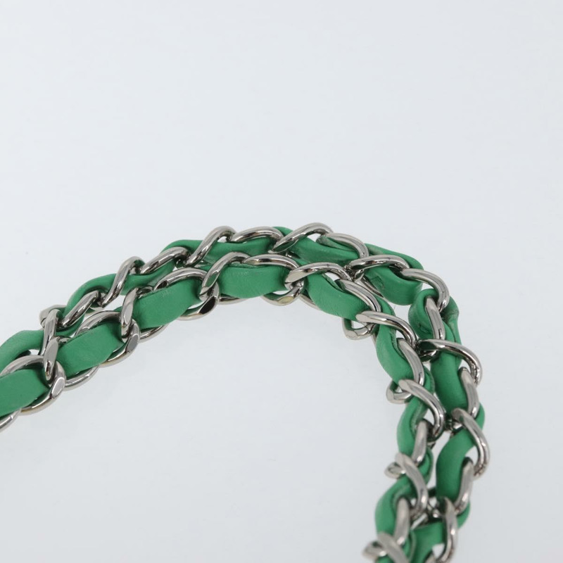 【日本直送】香奈兒 Chain Matelasse 23 肩背包 帆布 黃色 銀色 CC 標誌 Auth 168057SM-14