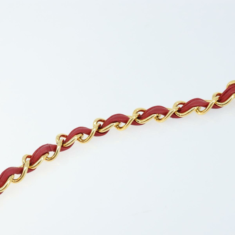 【日本直送】香奈兒 (CHANEL) 菱格紋鏈條單肩包,羊皮材質,紅色,金色雙C標誌,正品編號 170650V-7