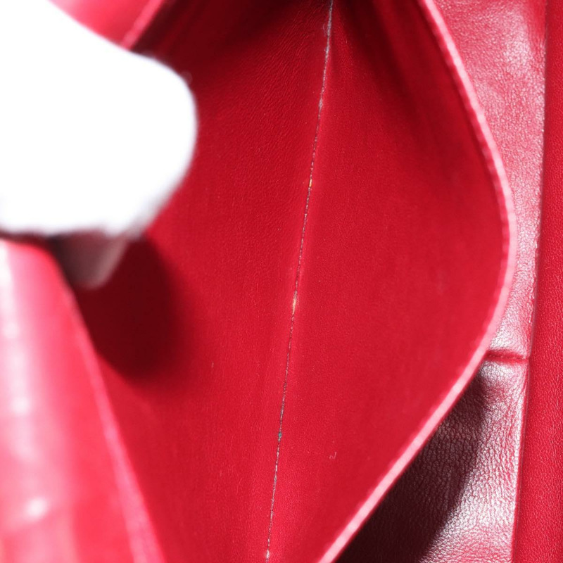 【日本直送】香奈兒 (CHANEL) 菱格紋鏈條單肩包,羊皮材質,紅色,金色雙C標誌,正品編號 170650V-25