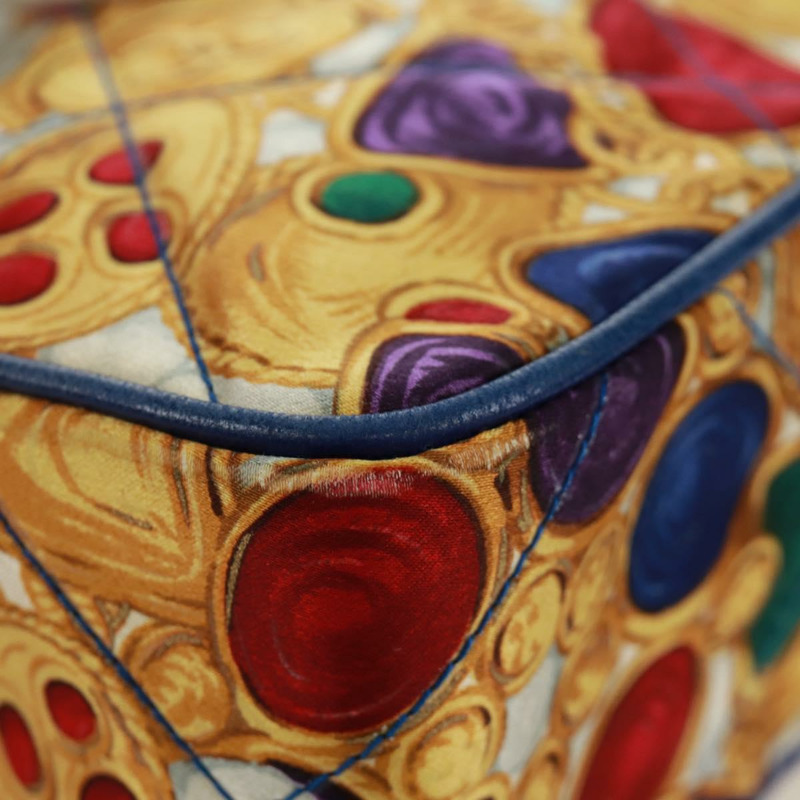 【日本直送】香奈兒 (CHANEL) 絎縫鏈條肩背包,絲綢多色金色雙C標誌,正品編號 172070SAV-14