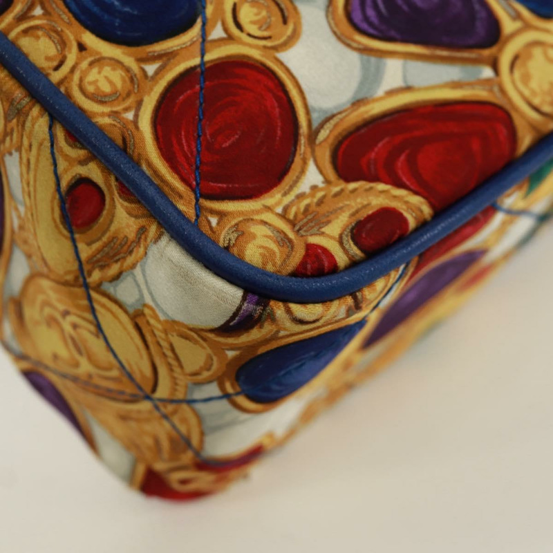 【日本直送】香奈兒 (CHANEL) 絎縫鏈條肩背包,絲綢多色金色雙C標誌,正品編號 172070SAV-16