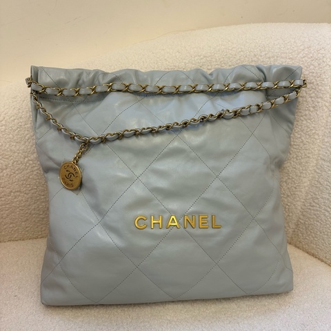 CHANEL 香奈兒 22Bag 23B 超大容量 皮穿鏈 菱格 23年 晶片款