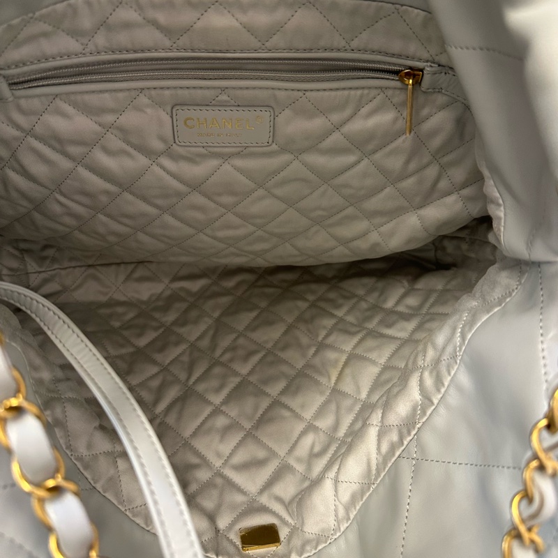 CHANEL 香奈兒 22Bag 23B 超大容量 皮穿鏈 菱格 23年 晶片款-3