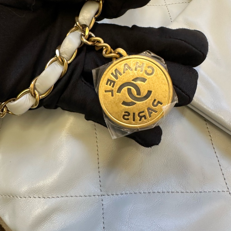 CHANEL 香奈兒 22Bag 23B 超大容量 皮穿鏈 菱格 23年 晶片款-4