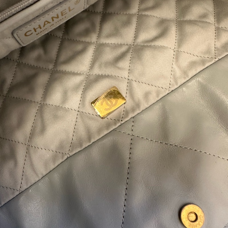 CHANEL 香奈兒 22Bag 23B 超大容量 皮穿鏈 菱格 23年 晶片款-5