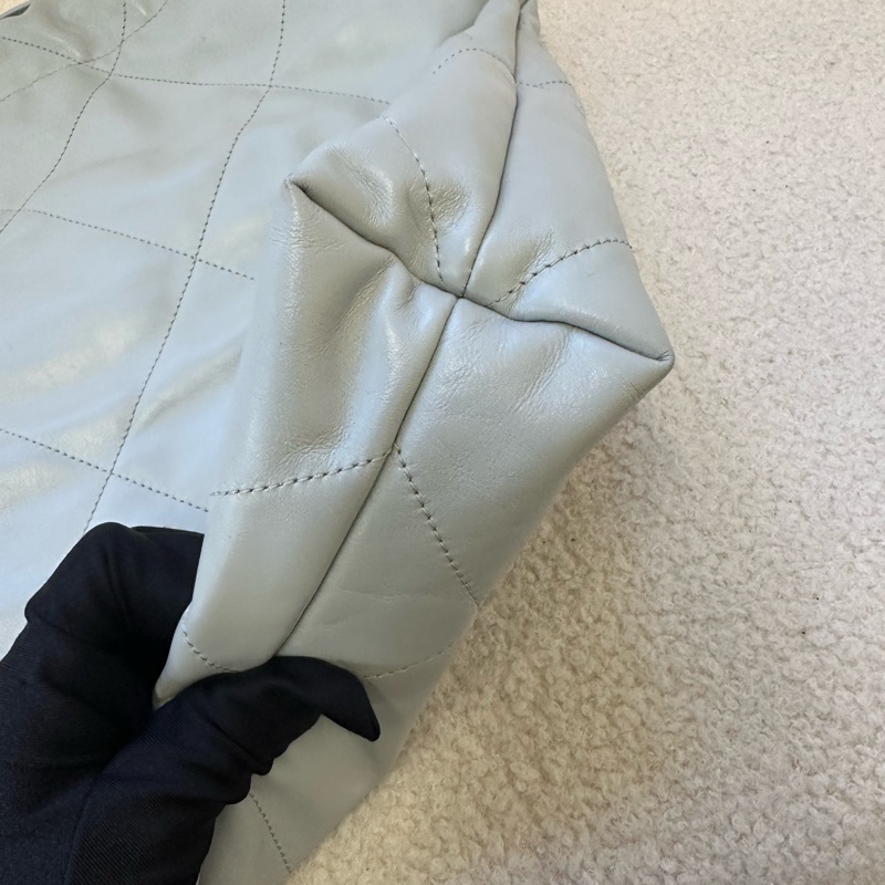 CHANEL 香奈兒 22Bag 23B 超大容量 皮穿鏈 菱格 23年 晶片款-7