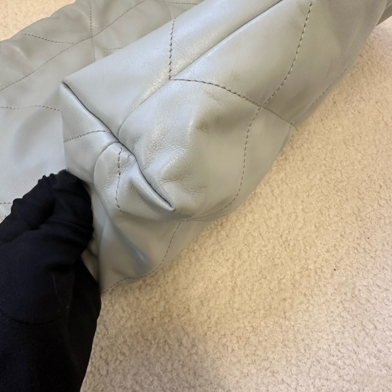 CHANEL 香奈兒 22Bag 23B 超大容量 皮穿鏈 菱格 23年 晶片款-13