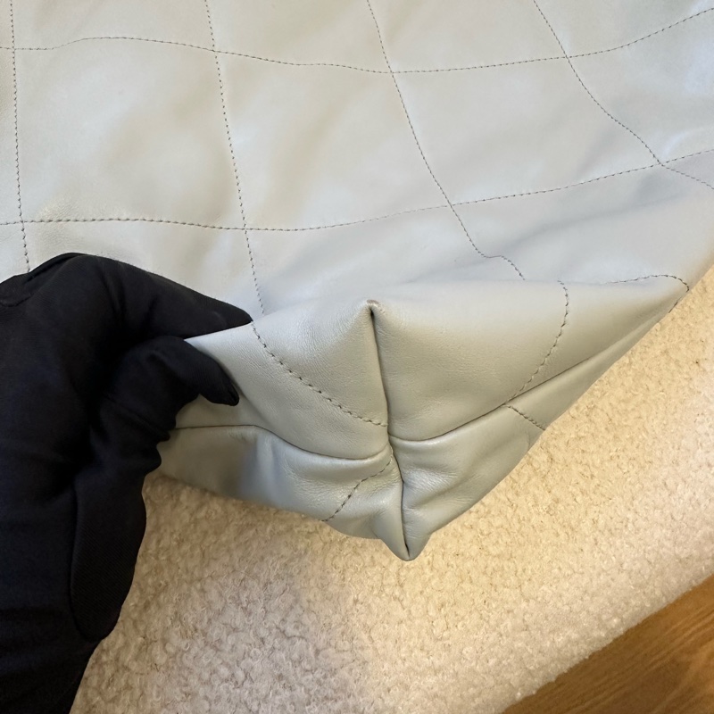 CHANEL 香奈兒 22Bag 23B 超大容量 皮穿鏈 菱格 23年 晶片款-14