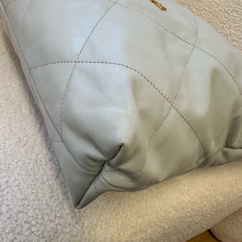 CHANEL 香奈兒 22Bag 23B 超大容量 皮穿鏈 菱格 23年 晶片款-16