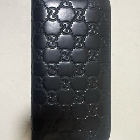 gucci 黑壓紋長夾