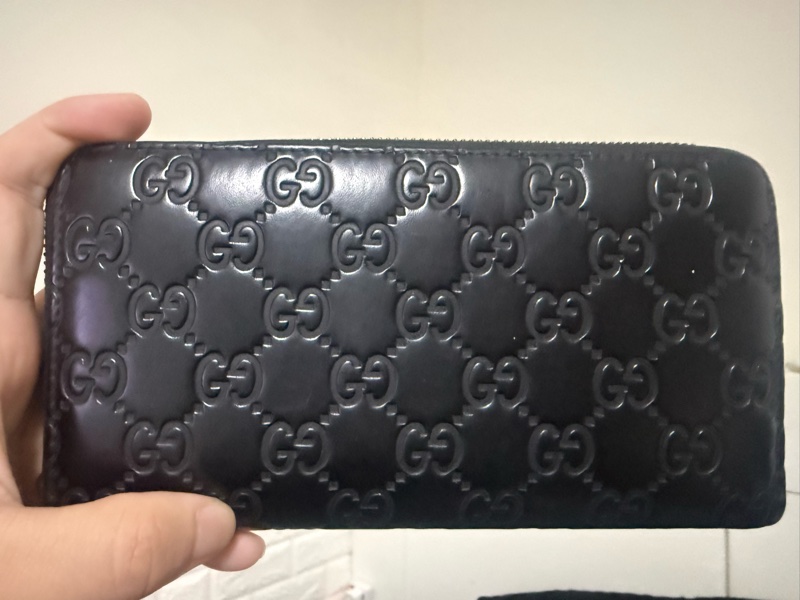 gucci 黑壓紋長夾-14