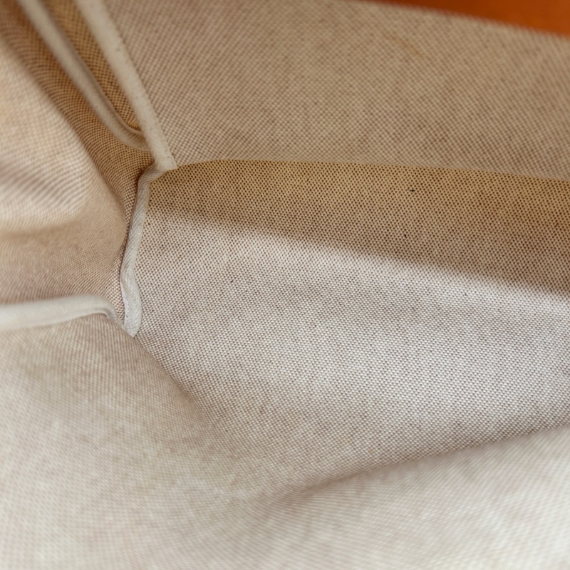 「JL精品代購」愛馬仕米色帆布拼皮2way herbag小號 附黑色替換袋-13