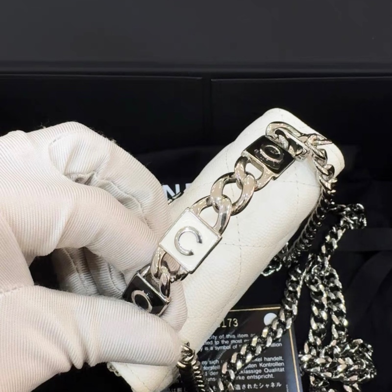 【97新 ✨ 全網最低價!】香奈兒Chanel Kelly mini 白銀 琺瑯手柄 荔枝皮(下單前先詢問庫存❗️)-5