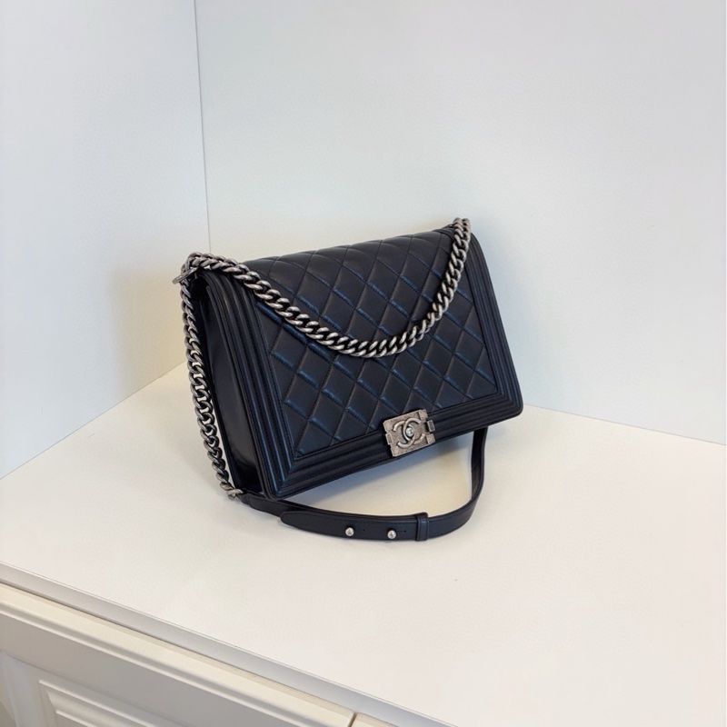 ✨Chanel leboy 黑銀牛皮中號 98新🖤-3