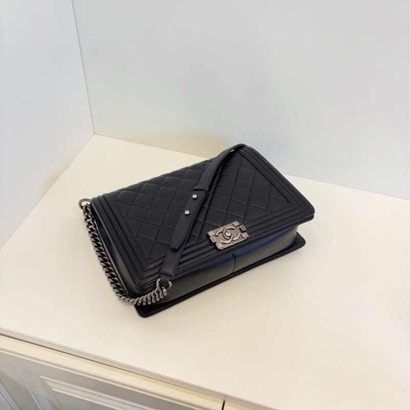 ✨Chanel leboy 黑銀牛皮中號 98新🖤-8