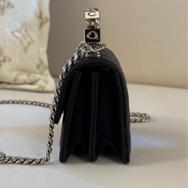 【97新 ✨ 全網最低價!】香奈兒Chanel Kelly mini 黑銀 琺瑯手柄 荔枝皮(下單前先詢問庫存❗️)-5