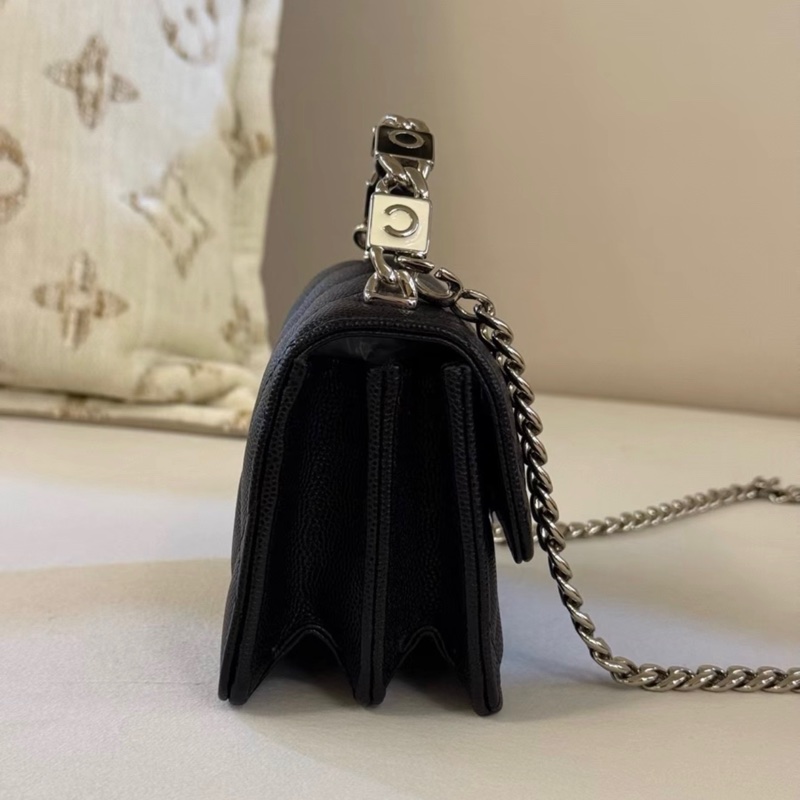 【97新 ✨ 全網最低價!】香奈兒Chanel Kelly mini 黑銀 琺瑯手柄 荔枝皮(下單前先詢問庫存❗️)-6