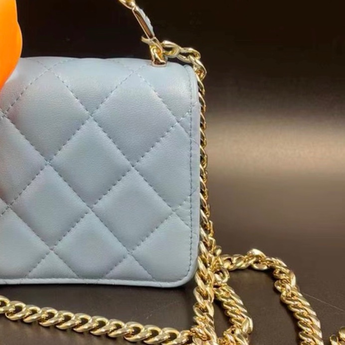 【97新 ✨ 全網最低價!】香奈兒Chanel Kelly mini嬰兒籃色 琺瑯手柄 羊皮(下單前先詢問庫存❗️)-4