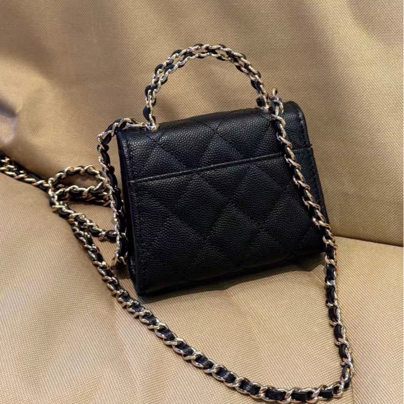 【97新 ✨ 全網最低價!】 Chanel 香奈兒23p黑金荔枝牛kelly mini芯片款(下單前先詢問庫存❗️)-3