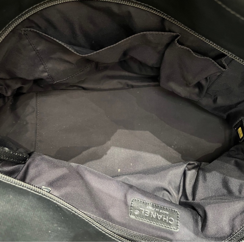 【復古型格✨ 90%新✨全網最低價】Chanel托特黑銀帆布 購物袋|手提包 大號-3