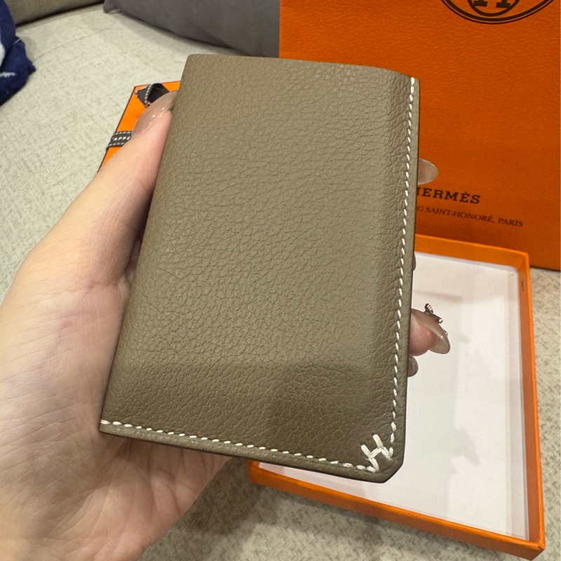 HERMES 愛馬仕  H 系列 皮革卡夾 大象灰-4