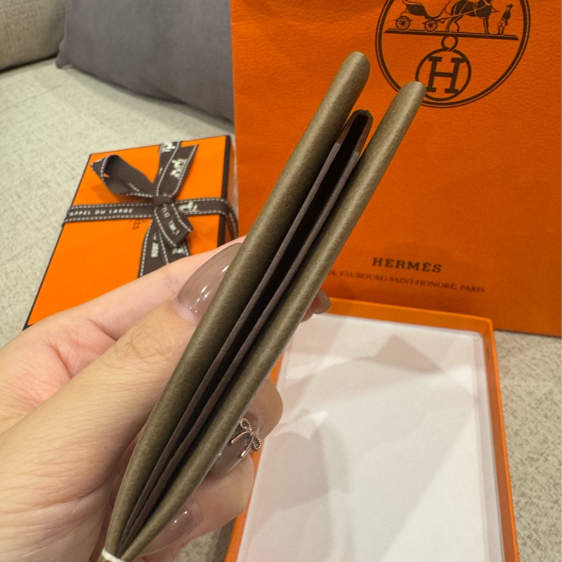 HERMES 愛馬仕  H 系列 皮革卡夾 大象灰-7