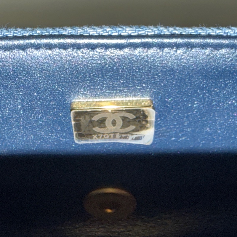 914intheair精品代購『限量品閒置』Chanel 香奈兒 漸層牛仔 大mini CF 20cm classic flag牛仔包-31