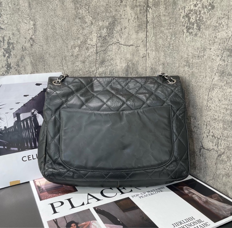 【平替GST❗️全網最低價✨】Chanel 香奈兒 黑灰色油蠟皮 機場包-2