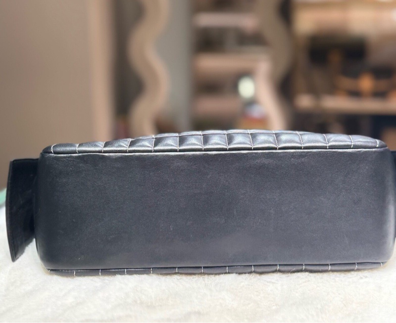 【稀有絕版✨男女通用👫🏻中性型格】Chanel 黑銀竪紋單肩|腋下包-6