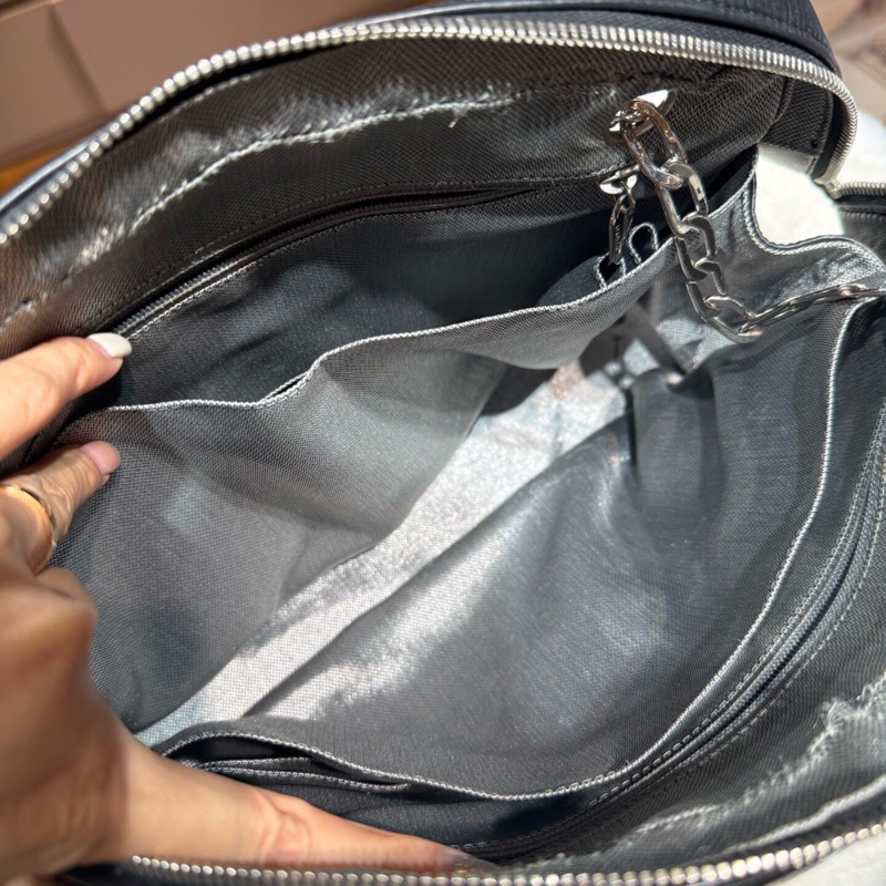 【稀有絕版✨男女通用👫🏻中性型格】Chanel 黑銀竪紋單肩|腋下包-7