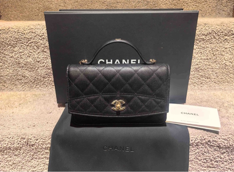 【難買大熱款❤️接近全新大全套✨全網最低價】Chanel 25C 荔枝紋牛皮 手柄單肩包｜斜背包｜手提包 芯片款-0