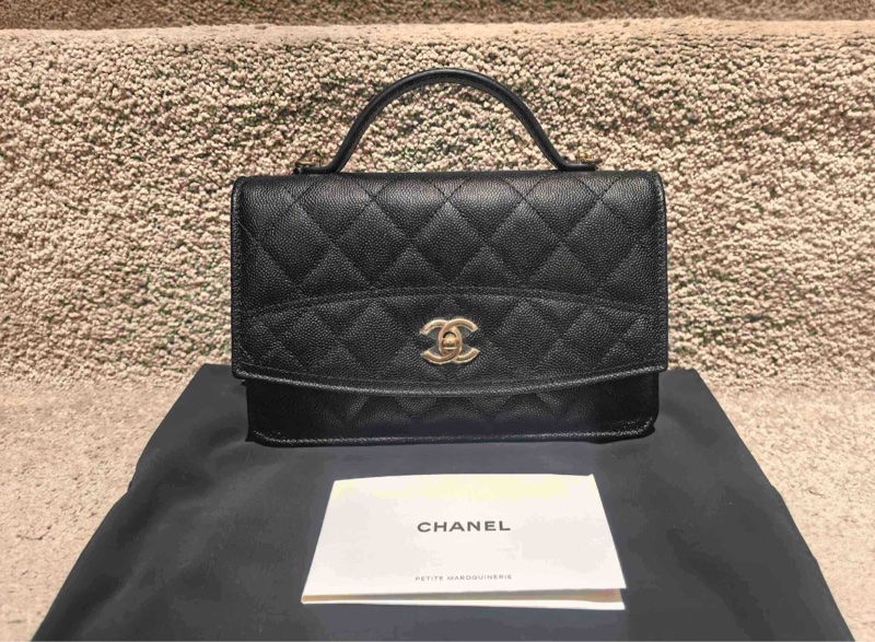 【難買大熱款❤️接近全新大全套✨全網最低價】Chanel 25C 荔枝紋牛皮 手柄單肩包|斜背包|手提包 芯片款-1