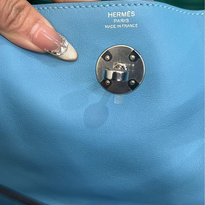 Hermes🌈Lindy 26🩵北方藍色內拼綠色銀扣🩵97.5新🌟Swift皮🌟愛馬仕🌟-1