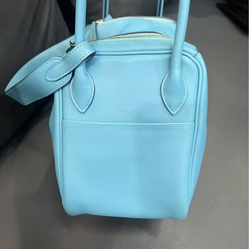 Hermes🌈Lindy 26🩵北方藍色內拼綠色銀扣🩵97.5新🌟Swift皮🌟愛馬仕🌟-2