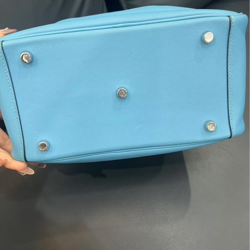 Hermes🌈Lindy 26🩵北方藍色內拼綠色銀扣🩵97.5新🌟Swift皮🌟愛馬仕🌟-7