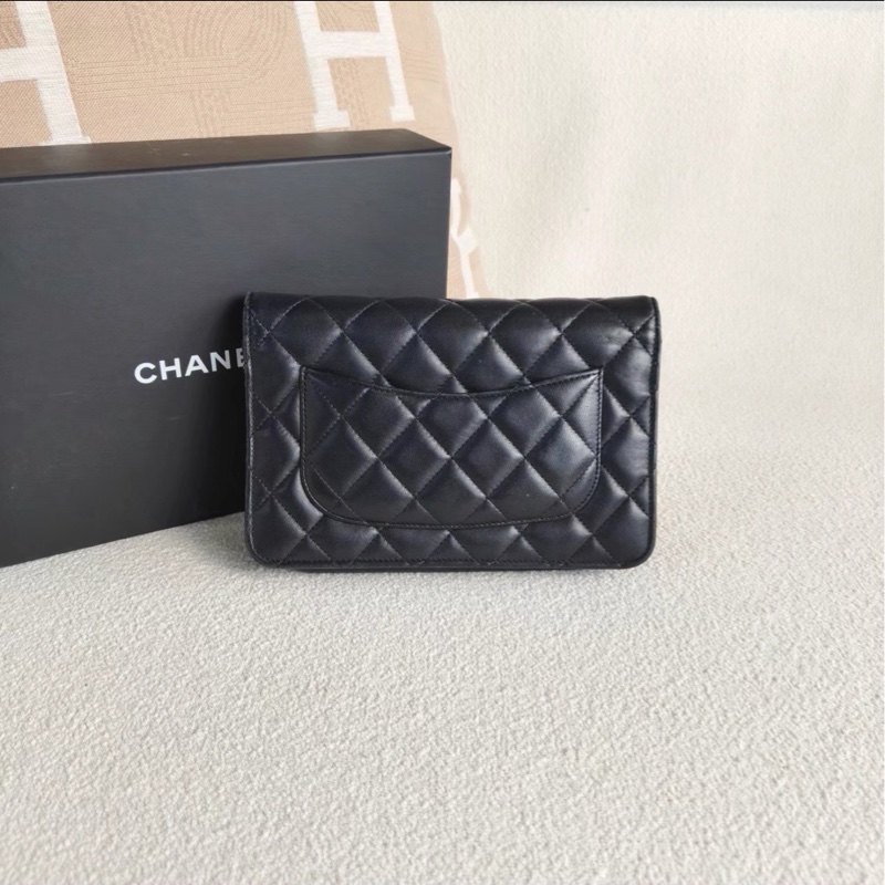 99新🆕超低價💯✨Chanel香奈兒黑金菱格紋woc發財包單肩斜挎包-5