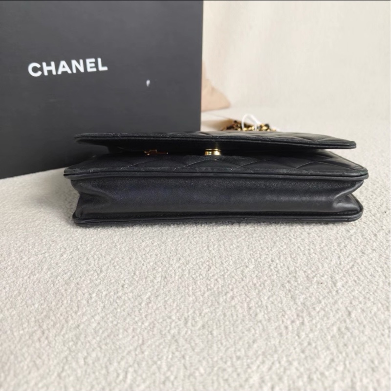 99新🆕超低價💯✨Chanel香奈兒黑金菱格紋woc發財包單肩斜挎包-7