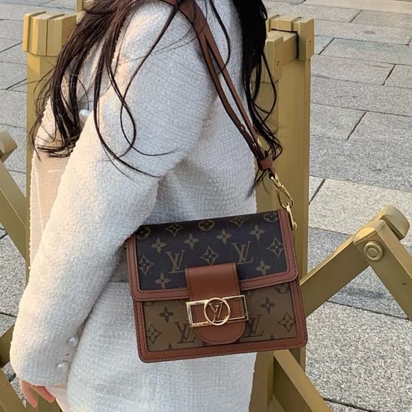 專櫃斷貨王🔥99新😍Lv路易威登老花焦糖拼色小號達芙妮單肩手提包-2