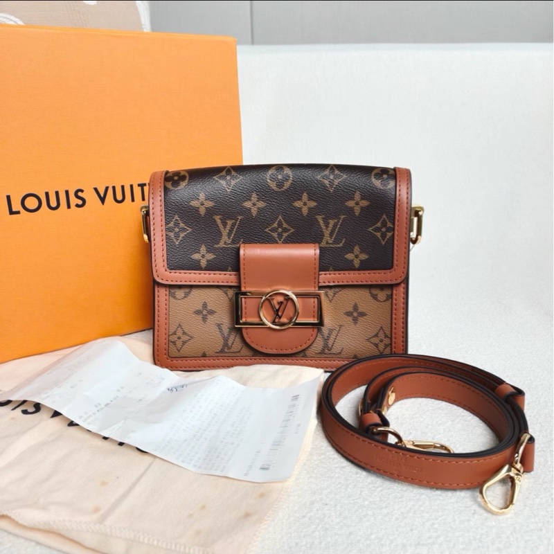 專櫃斷貨王🔥99新😍Lv路易威登老花焦糖拼色小號達芙妮單肩手提包-7