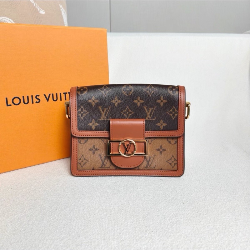 專櫃斷貨王🔥99新😍Lv路易威登老花焦糖拼色小號達芙妮單肩手提包-8
