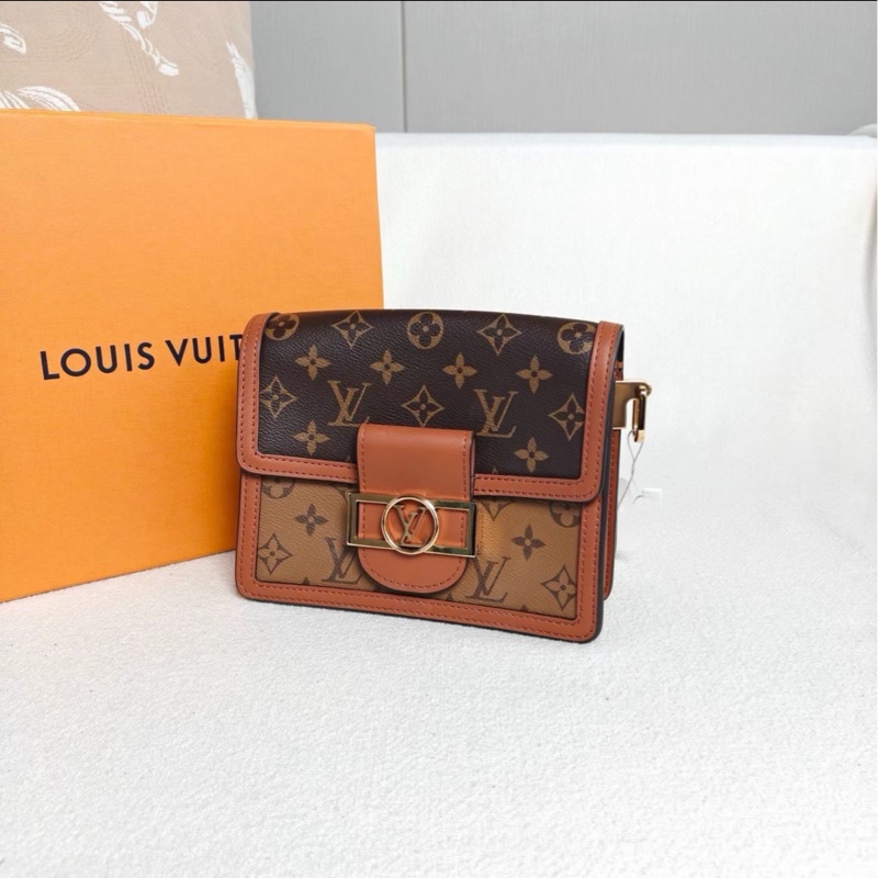 專櫃斷貨王🔥99新😍Lv路易威登老花焦糖拼色小號達芙妮單肩手提包-10