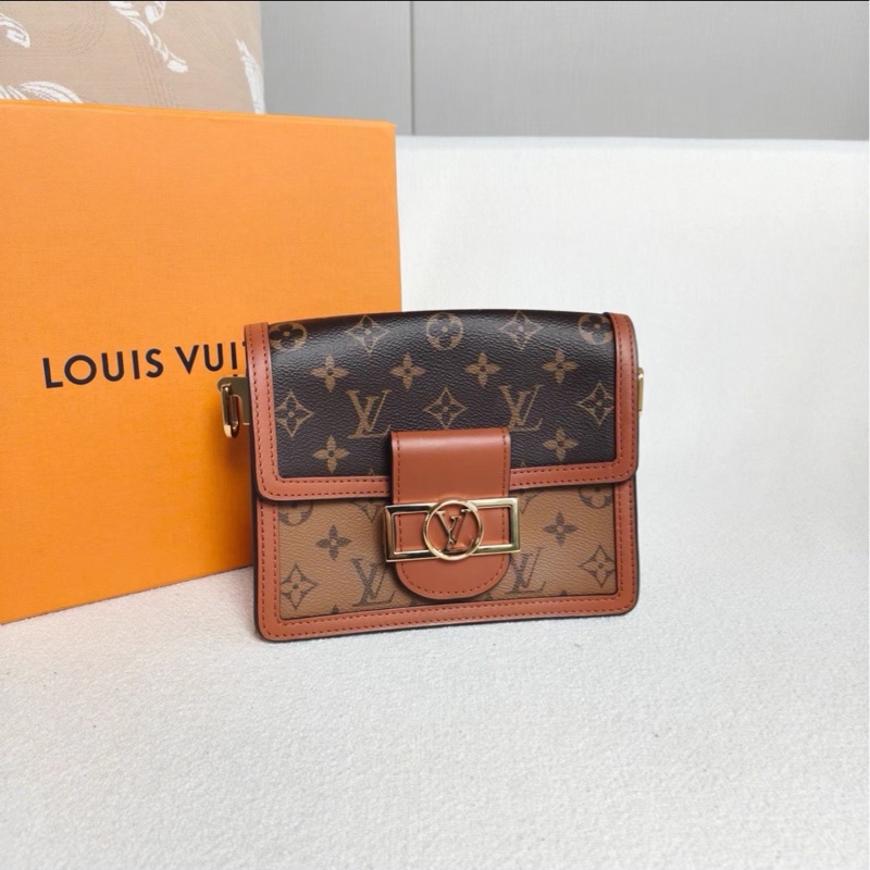 專櫃斷貨王🔥99新😍Lv路易威登老花焦糖拼色小號達芙妮單肩手提包-12