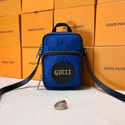 🔥超級好看 Gucci 古馳 質感藍滿版老花 雙層記者包 肩/斜背小包