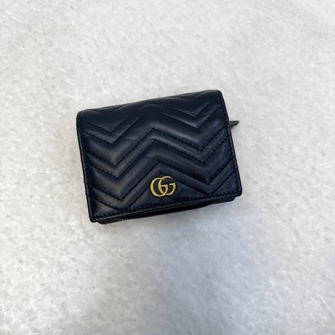 古馳馬夢短夾GUCCI黑金對開10卡零錢拉鍊短夾546580