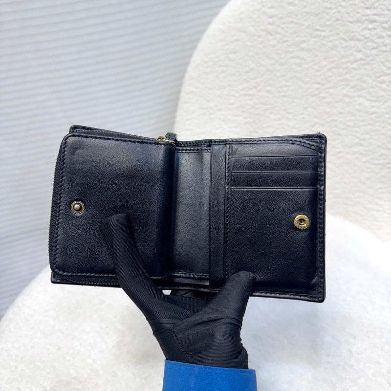 古馳馬夢短夾GUCCI黑金對開10卡零錢拉鍊短夾546580-3