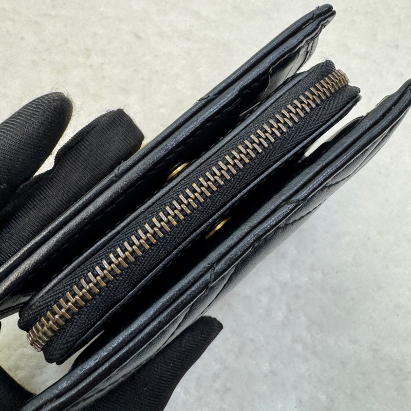 古馳馬夢短夾GUCCI黑金對開10卡零錢拉鍊短夾546580-15