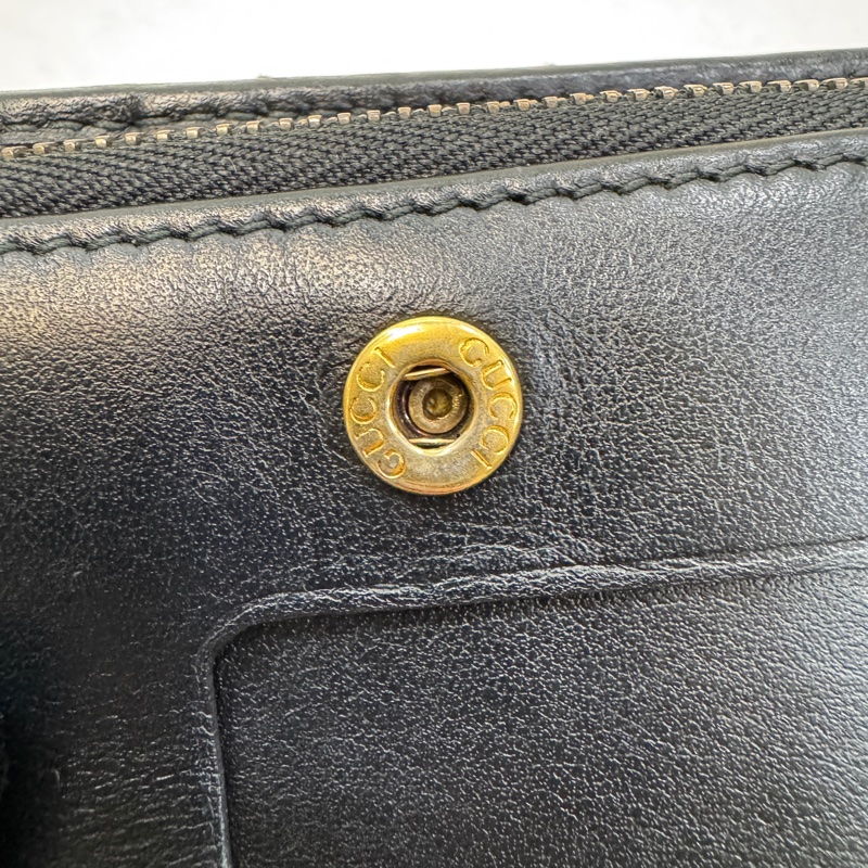 古馳馬夢短夾GUCCI黑金對開10卡零錢拉鍊短夾546580-20
