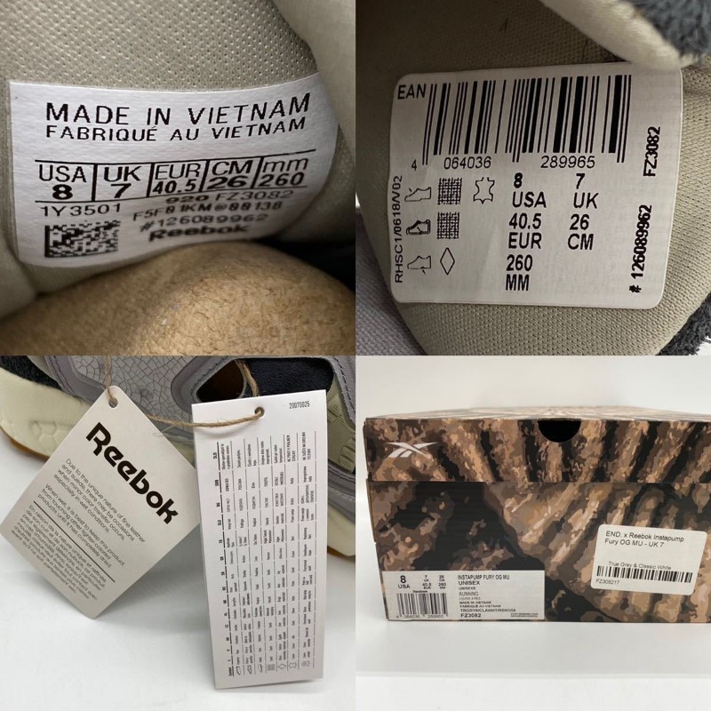 全新END × REEBOK INSTAPUMP FURY OG FOSSIL US8號/26公分-10