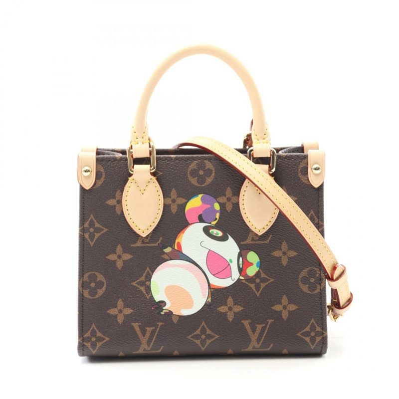 路易威登 x 村上隆 LV TM On the Go BB 手提包，塗層帆布和皮革材質，飾以 Monogram 圖案，棕色，女士款，M13668-0