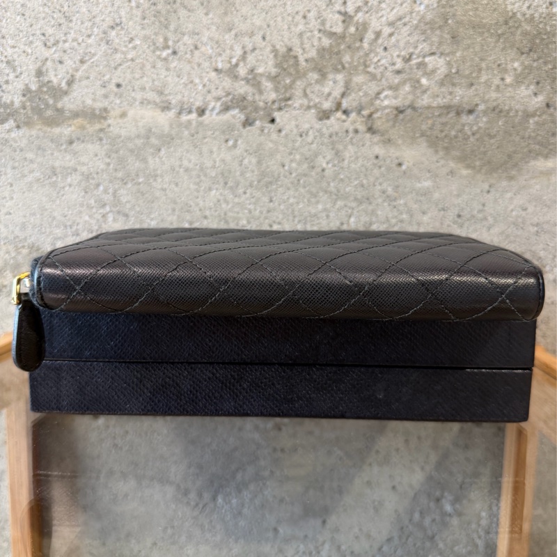 甜價出售使用感顯著四角有磨Prada菱格拉鏈長夾-8